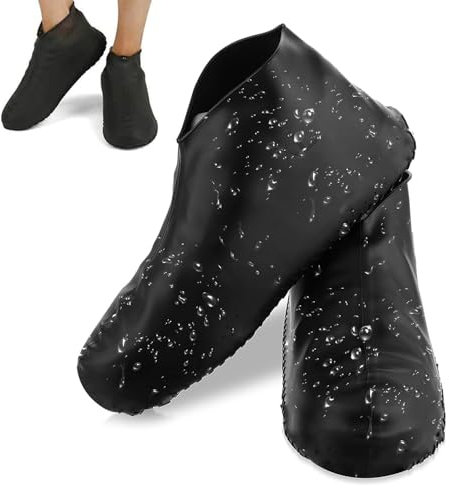 BUKYCAT 3 Pares de Cubierta de Silicona Antideslizante, Fundas Impermeables de Silicona para Zapatosm, Reutilizables Cubrezapatos Impermeable para Zapatos de Lluvia, Unisex (L)