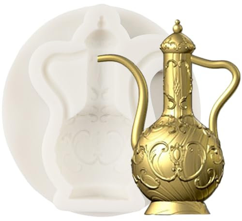 MINFEIDMS Vintage Teapot Silicone Mould Teapot Fondant Moulds for Cake Decoration Cupcake Topper Chocolate Candy Gum Paste Polymer Clay