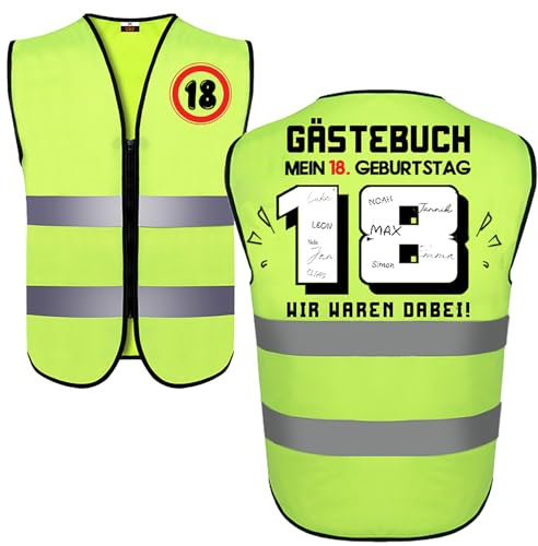 Charfia 18 Geburtstag Geschenk für Junge und Mädchen - Deko Weste (Grün)