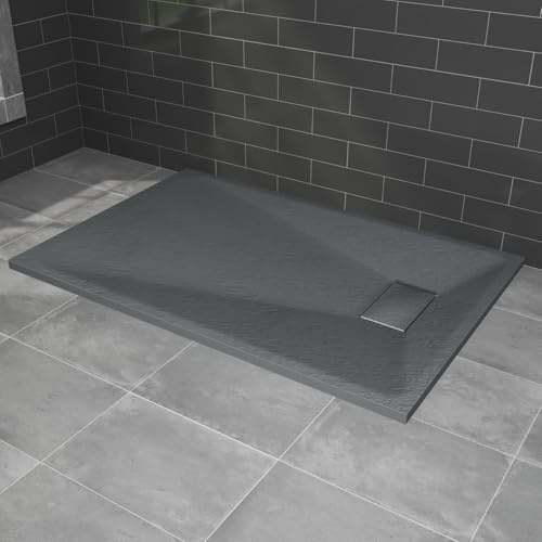 Blümme SMC Shower Tray Rectangle Anthracite Bathroom Shower Base 1400x800mm for Wetroom Shower Enclosure