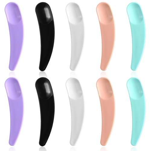 250pcs Cosmetic Spatulas Mini Spatula for Cosmetics Bulk Disposable Makeup Spatulas Plastic Mini Cosmetic Spatula Multi Colored Curved Cosmetic Spatula Mask Scoop for Mixing and Sampling