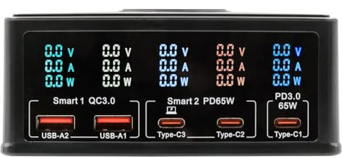 EXSYS EX-1106 Multiport High Power Charger mit QI 15W und USB-C PD mit max. 160W
