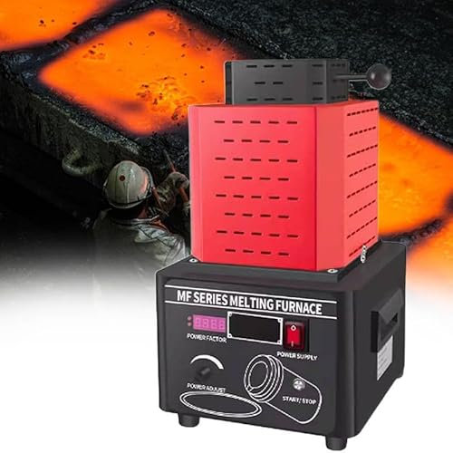 WEIMILOR Four de Fusion d'or 5000W Four de Fusion d'or électrique 2912F Fusion Rapide Argent Cuivre Fer Aluminium Étain Électromagnétique,RED-1KG