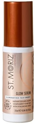 St. Moriz Glow Serum Illuminating Face Drops, Self Tanning Drops 25ml | Illuminating Face Bronzing Drops for an Instant Zero Commitment Wash-Off Glow