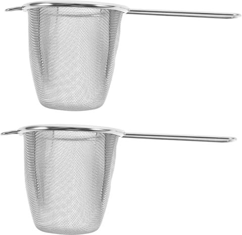 Generisch 2st Teesieb Sieben Gürtel Barkeeper-filter Siebschaufeln Wiederverwendbarer Kaffeefilter Klopfen Netzfilterbeutel Kefir Siebe Und Siebe Siebschale Vereist Silver Rostfreier Stahl