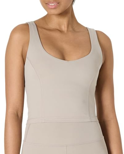 Amazon Essentials Damen Sporttop mit Integriertem BH, Aktives FormFlex-Tanktop mit Leichtem Halt und Verkürztem Schnitt, Butterweich