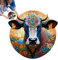 Painted Cow Puzzle, Wooden Animal Puzzle, Round Wooden Puzzles Toy, Safe and Gentle Entertainment Tool for Outdoors, Home, School, and Travel