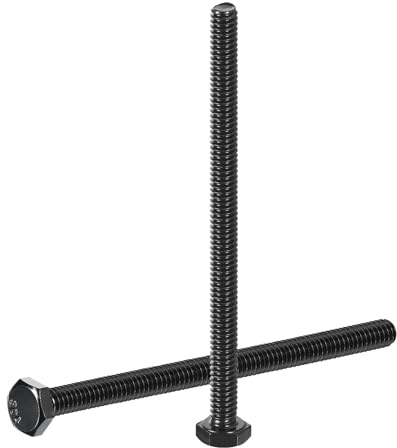 QUARKZMAN 20Pcs 1/4-20 x 4 Bulloni a Testa Esagonale, 304 Acciaio Inossidabile Filettatura Completa Bullone a Testa Esagonale, Finitura Ossidazione Nera, Produzione Macchinari, Nero