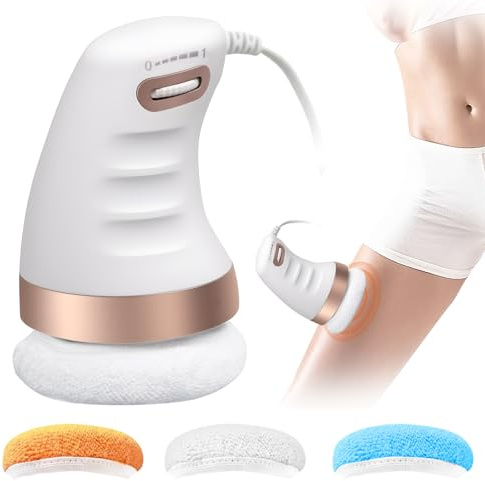 Masseur Anti Cellulite,Appareil de Massage Anti Cellulite mit 3 Waschkissen,für Bauch, Fesses und Beine, Raffermir und Gleiten die Haut (white)