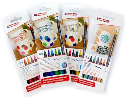 edding Porzellan-Pinselstift 4200, 1-4 mm, Set (24 Farben, 4x 6er Set)