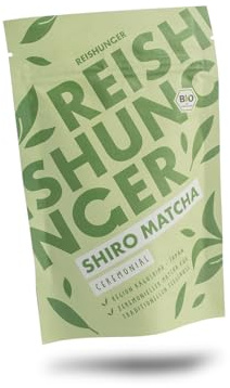 REISHUNGER – Bio Shiro Matcha Ceremonial – 50 g – Premium Matcha in Bio-Qualität – Perfekt als Tee & den perfekten Matcha Latte – Jadegrüne Farbe & sanft im Geschmack