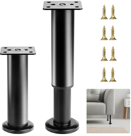 SZSIQI 2 PcsPatas para Muebles Regulables 18-30 cmPatas de Muebles, Patas Regulables para MueblesPies Niveladores Ajustables, Patas de Armario Mesa Sillas Sofá Escritorios Cama Gabinete Pies