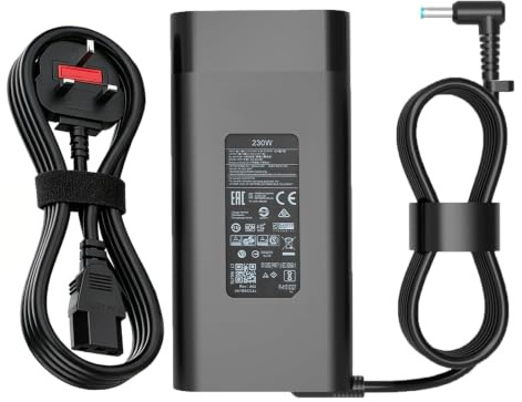 230W Charger Compatible with HP Omen 15 16 17, Victus Gaming 15 16, ZBook Fury 16 G8 G9 G10 G11 TPN-DA10 L00818-850 Laptop Adapter Power 4.5 * 3.0mm Grey Tip