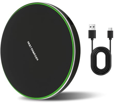 15W Fast Wireless Charging Pad for Sam-sung Galaxy S26 Ultra S25 S24 S23 22 | Qi Compatible Goo-gle Pixel 10 9 Pro 8 7 Phone 17 16 15 14 13 | Charge Through Cases 5mm | Slim Portable with USB-C Cable