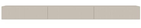 Selsey Mobile TV Sospeso a Parete con Frontali Scanalati, Porta TV Moderno per Soggiorno, 3 Ante, 300 cm, Beige grigiastro