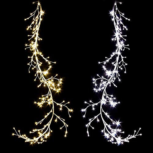 XL Premium LED Zweig 200 cm~192 Led´s~8 Programme~warmweiss oder kaltweiss schaltbar~WETTERFEST~WEIHNACHTSDEKO~Santa~DEKO~Wow~IP44~