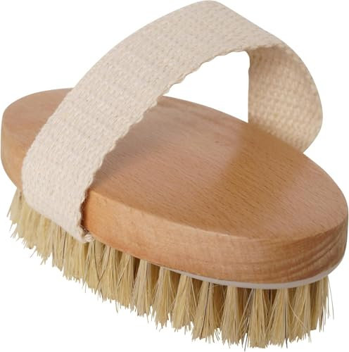 Glamza Brosse de massage professionnelle pour peau sèche avec poils de cactus naturels pour le corps spa bain gommage ferme