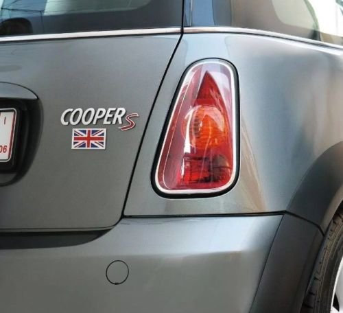 Union Jack Mini BM Aufkleber für Kofferraum, selbstklebend, 3D-Harz, gewölbt, UK rechteckig