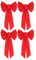 4 Stück Weihnachten Red Velvet Bow Decor Baum Bowknot Decor Lint Bowknot Ornament für Weihnachten Festival Party (Größe: 25cmx40cm)