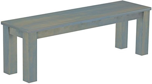 Sitzbank 140 cm Rio Classico Taubengrau Pinie Massivholz Esszimmerbank Küchenbank Holzbank - Größe und Farbe wählbar Brasilmöbel