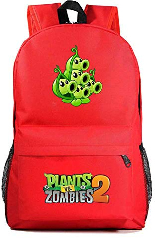 WANHONGYUE Plants vs. Zombies Game Cosplay Daypack Casual Backpack Day Trip Travel Bag Red /1