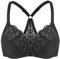 MELENECA Women's Front Fastening Racerback Plus Size Stretch Lace Underwire Unlined Bras Black 40E