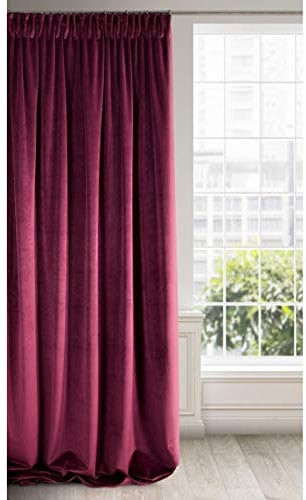 Eurofirany RIA Tenda Oscurante con Fettuccia Arricciatenda - Extra Lunga, Elegante, Tinta Unita per Soggiorno, Camera da Letto, Densità 290 g/m², 140x270 cm, Bordò