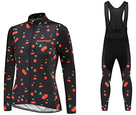 Uglyfrog Winter Radtrikot Fahrradbekleidung Set Langarm Winddicht Damen Thermische Fleece mit 3D Polster Hosen