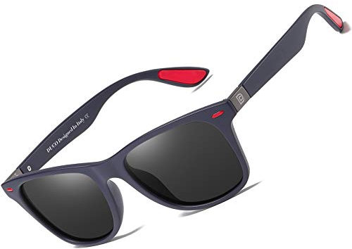 DUCO Retro Sonnenbrille für Herren und Damen zum Fahren Radfahren Angeln Golf 2146 (Blau Schwarz)