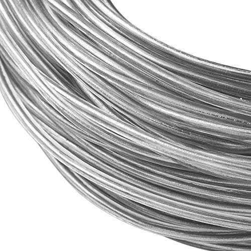 BENECREAT 30m 3mm Alambre de Aluminio Cubierto de Transparente PVC Plástico Alambre de Aluminio Plateado Flexible para Hacer Ropa, Sombreros, Manualidades