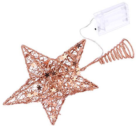 ABOOFAN 1pièce Étoile Décorative De Sapin De Noël Rose Gold Décoration Festive Élégante pour Arbre De Noël Facile à Installer Prop pour Créer Une Ambiance sans Pile
