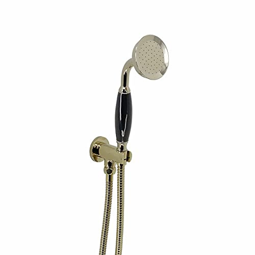 ENKI EO015 Traditional Hand Shower Kit, Black, Hose & Holder | Solid Brass, Easy Install, Fittings Included, Stainless Steel, 1-Year Guarantee, Shower Head Hose & Holder, Replacement Kit