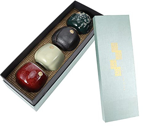 Tasses à Thé Japonaises Ensemble Tasses à Thé 4 Céramique Kung Fu Tasses à Eau Tasse à Thé Boisson Rétro Maître Tasse Artisanale Boîte Cadeau Poterie Tasses à Saké Bureau à Domicile