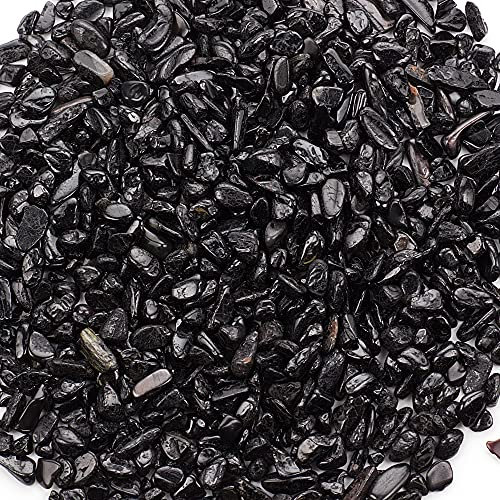 Cherry Tree Collection 0,9 kg polierte Trommelstein-Chips, Kieselsteine, Kristallsplitter für Schmuckherstellung, Heilung, Pflanzen, Sukkulenten, Aquarien, Dekoration, Chakra (schwarzer Turmalin)