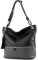 modamoda de - T143 - ital. Leder Schultertasche Umhängetasche, Farbe:Schwarz/Dunkelgrau2021