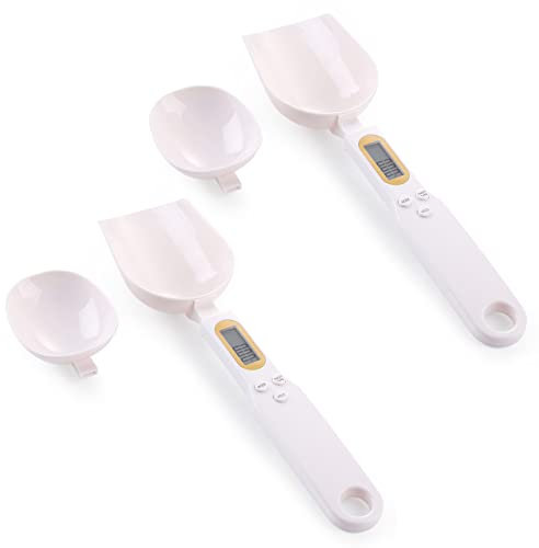 Electronic Measuring Spoon Scale,500g/0.1g Digital Measuring Spoon Scale Double-Headed Electronic Measuring Spoon,Detachable Kitchen Digital Food Weighted Spoon for Cooking,Coffee,Milk Powder(2 PCS)