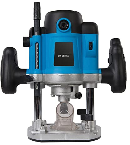 Dapetz ® Défonceuse plongeante de 1500 W à vitesse variable de 1,27 cm avec démarrage en douceur, profondeur de plongée de 50 mm avec cadran de réglage fin et arrêt de tourelle à 7 étapes, pinces de