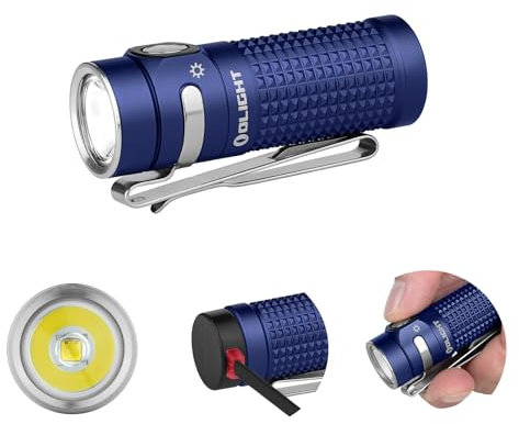 OLIGHT Baton 4 Mini EDC Linterna de 1300 Lúmenes, 170 metros de Alcance, Impermeable IPX8, Lámpara de Mano Recargable y Batería Potente 650 mAh, 30 días Larga Duración