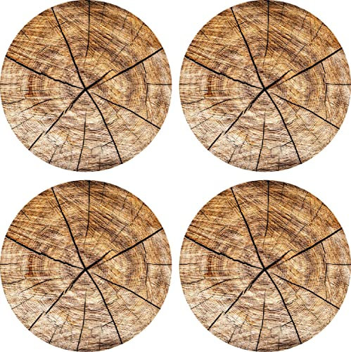 Tenvinyl | 4er-Pack Untersetzer | Holztextur | Vinyl | Küchenzubehör | Original, schmutzabweisend, Utensilien, Durchmesser 10 cm