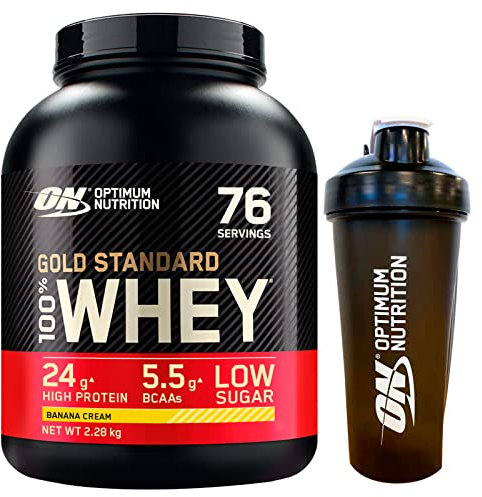 Optimum Nutrition Gold Standard 100% Whey Proteine con Aminoacidi Banana 2,28kg 76 Porzioni + Shaker
