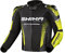 SHIMA STR 2.0 Giacca da moto | Pelle, giacca sportiva con protezioni per schiena, gomiti, spalle, pelle traforata, per tuta 2 pezzi (Nero/Fluo, 46)