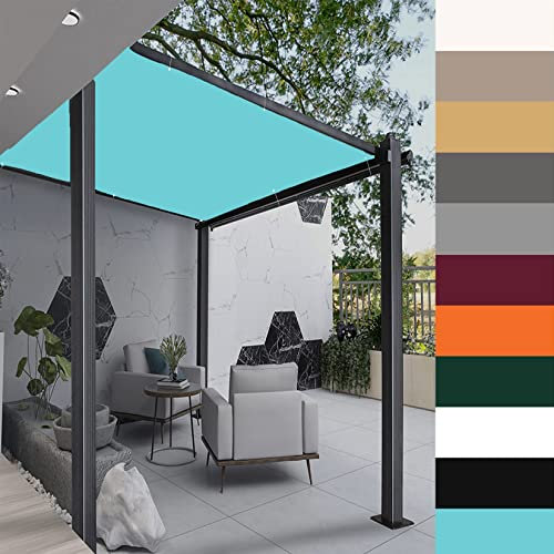 KUAW Vela Ombreggiante 5x6M per Giardino, Patio, Pergola, Cortile Telo Ombreggiante Vela Impermeabile 95% UV Protezione, Blu Cielo