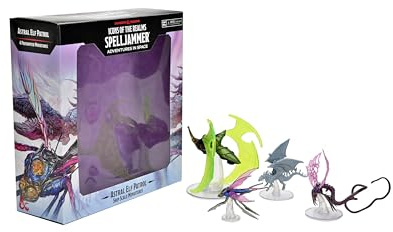 WizKids D&D Icons of The Realms Spelljammer Adventures in Space Miniatures Prepainted Ship Scale - Astral Elf Patrol