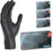 ARNOMED® Gants jetables en latex taille S noir [100 pcs] - Gants jetables de chirurgie et de laboratoire - Gants jetables en nitrile - Moufles en latex en XS, S, M, L, XL, XXL
