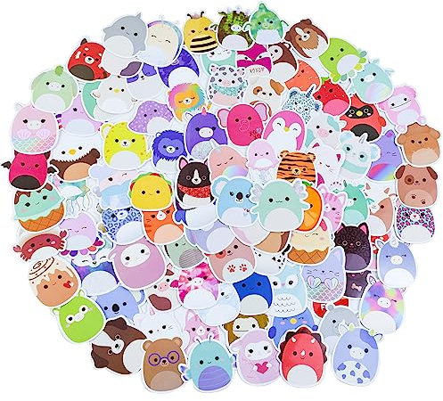 100Pcs Cute Animals Sticker Kawaii Stickers Egg Cartoon Laptop Stickers Waterproof Vinyl Sticker Decals for Kids Adults Scrapbooking Journal DIY Craft Bottle Phone Skateboard Luggage Decor