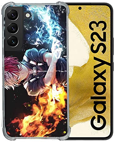 Cokitec Schutzhülle aus Hartglas für Samsung Galaxy S23, Manga My Hero Academia Shoto