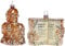 Set von 2 mundgeblasenen Glashaufen Schädel und Trank Buch Halloween Ornamente für Baumschmuck, hängende Quecksilberglas Halloween Baumschmuck für Weihnachtsbaum