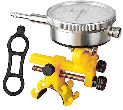 Amagogo Fahrrad-Rad-Zentrierständer, Kalibrierungsständer, Felgen-Einstellwerkzeuge, einfach zu installierender Fahrrad-Reifen-Zentrierständer, Gelb mit Manometer