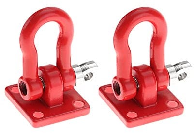 MOUMOUTEN 4PCS Grillo da Traino, Grillo Ad Anello a D per Impieghi Gravosi, Catene Robuste per Fuoristrada, Cattura di Blocco di Salvataggio per Auto da Arrampicata RC Assemblare(Rosso)