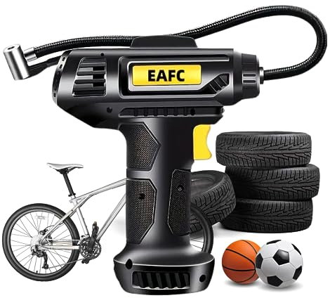 AIR POWER - Pistolet gonfleur et compresseur d'air portable - cable allume cigarre intégré - Gonflable rapide pour voiture, scooter, velo, ballon de sport